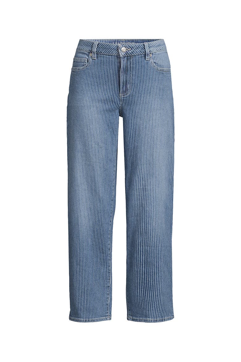 Soft Denim Mid Rise Relaxed Straight Crop Jeans, Alternate, color, Beau Blue Stripe