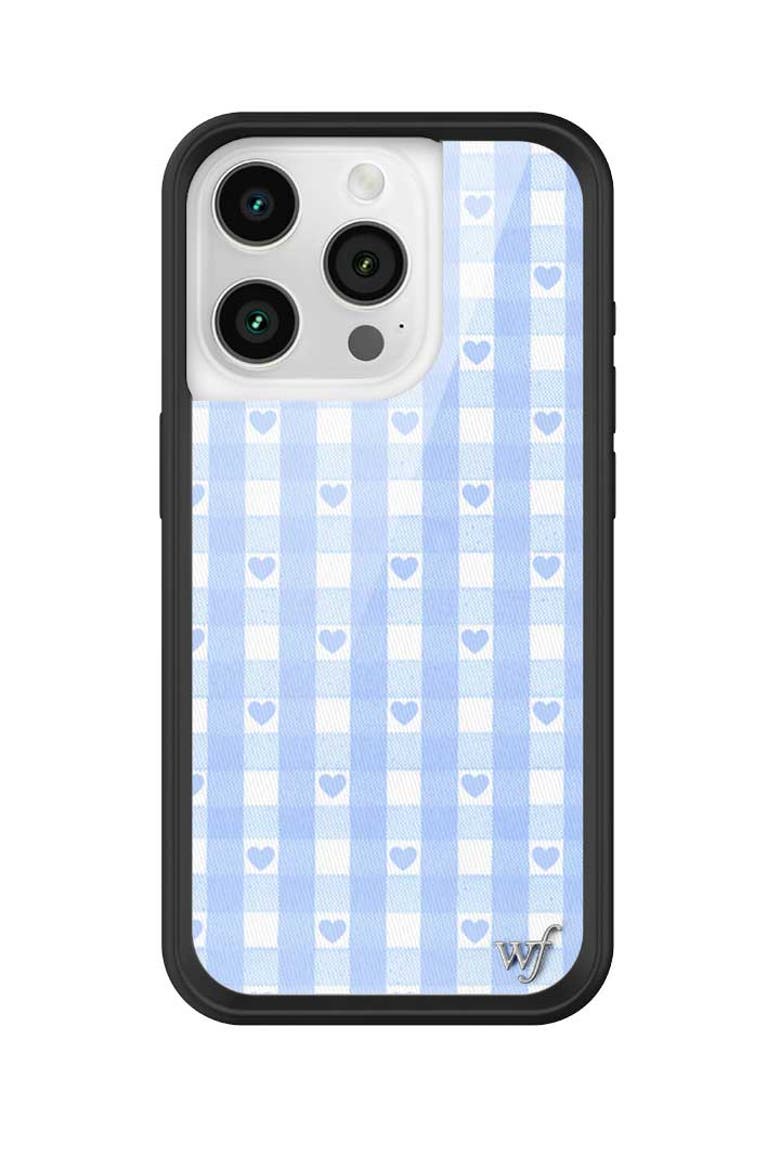 Gingham Hearts | Blue iPhone Case, Alternate, color, Blue