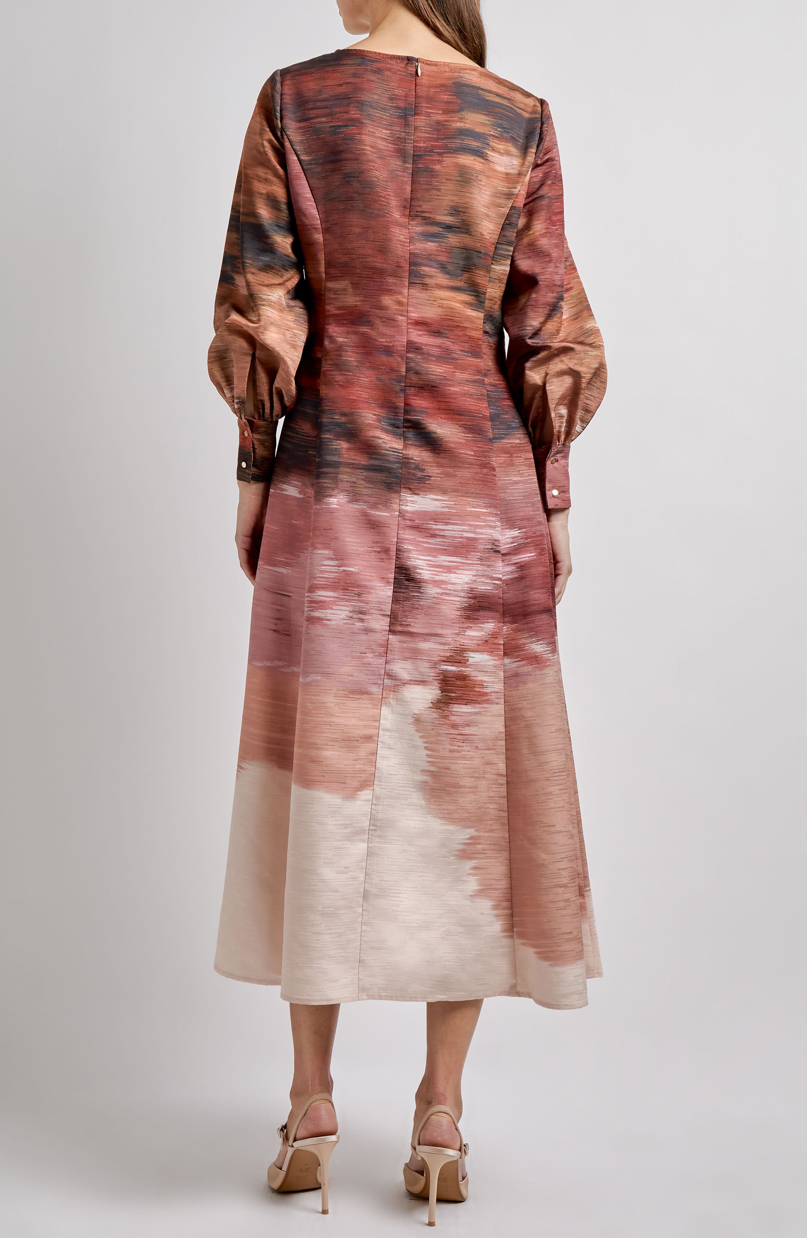 Abstract Long Sleeve Maxi Dress - image 2