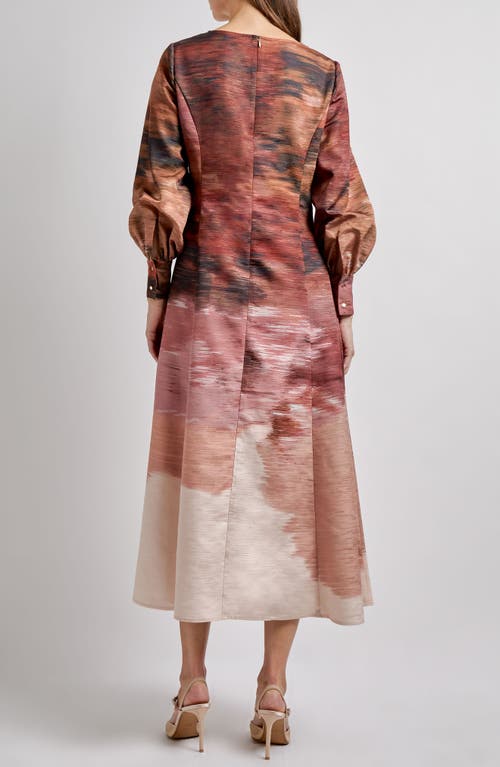 Misook A Line Maxi Dress In Rose Bud/multi