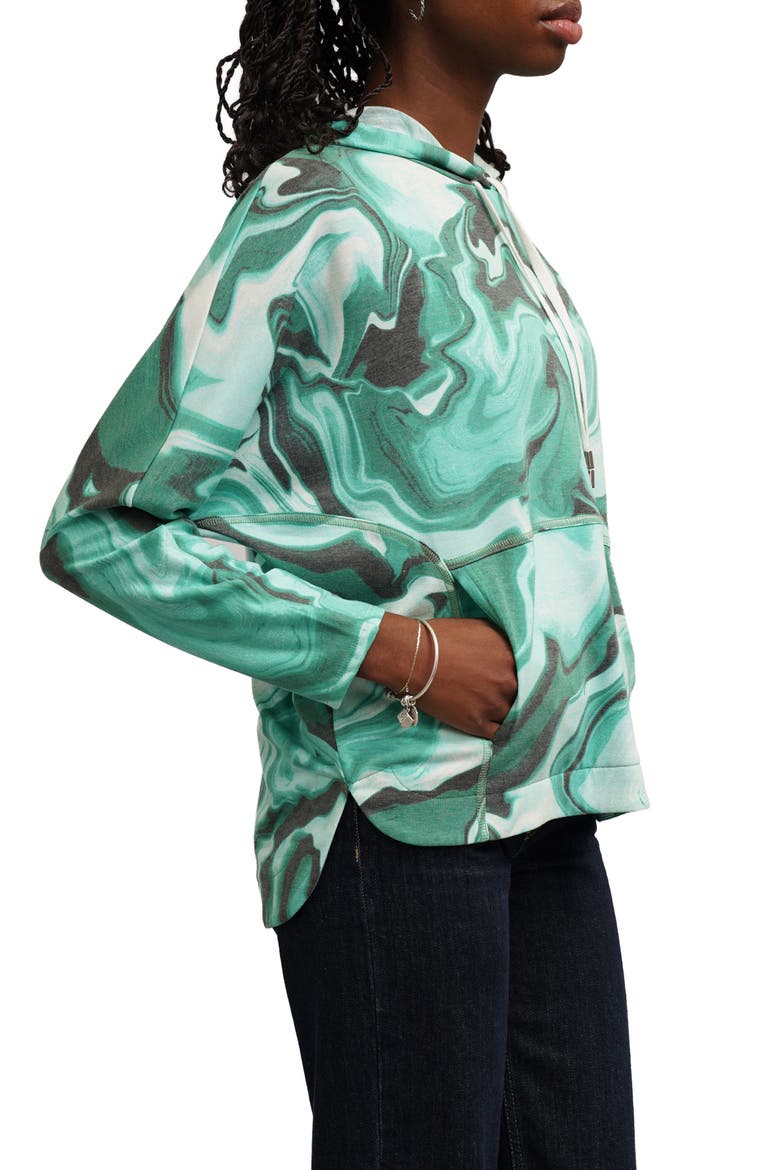 Dolman Sleeve Hoodie, Alternate, color, KATHLEEN EMERALD COMBO