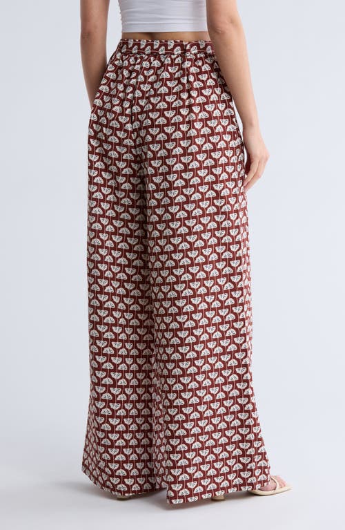 Bobeau Lyra Crepe Wide Leg Pants In Red
