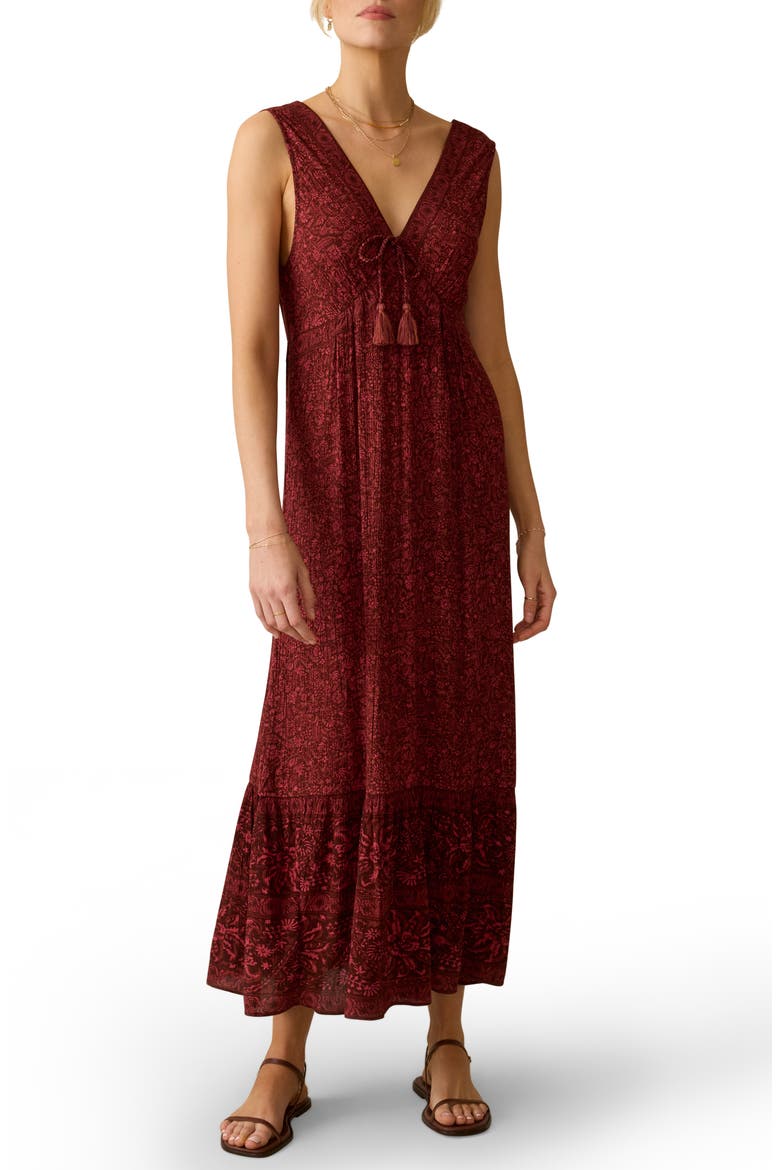 Eden Floral Print Ruffle Hem Sleeveless Maxi Dress, Main, color, BELMONTE FLORAL