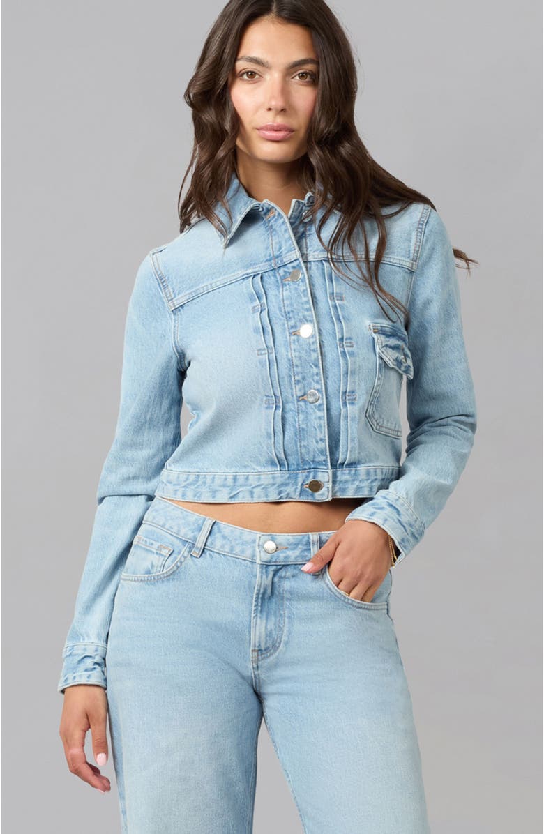 Lola Denim Sabrina Classic Denim Jacket, Alternate, color, Whimsy Blue