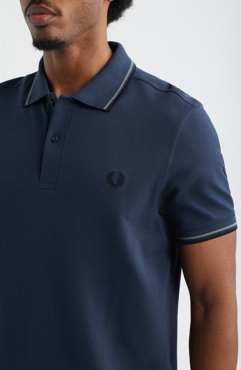 Fred Perry Extra Trim Fit Twin Tipped Piqué Polo, Alternate, color, Speckled Black