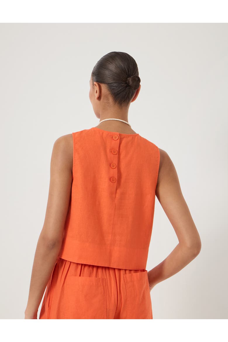Vera Linen Blend Shell Top, Alternate, color, Bright Orange