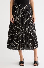 NORDSTROM RACK Chiffon Pleated Midi Skirt