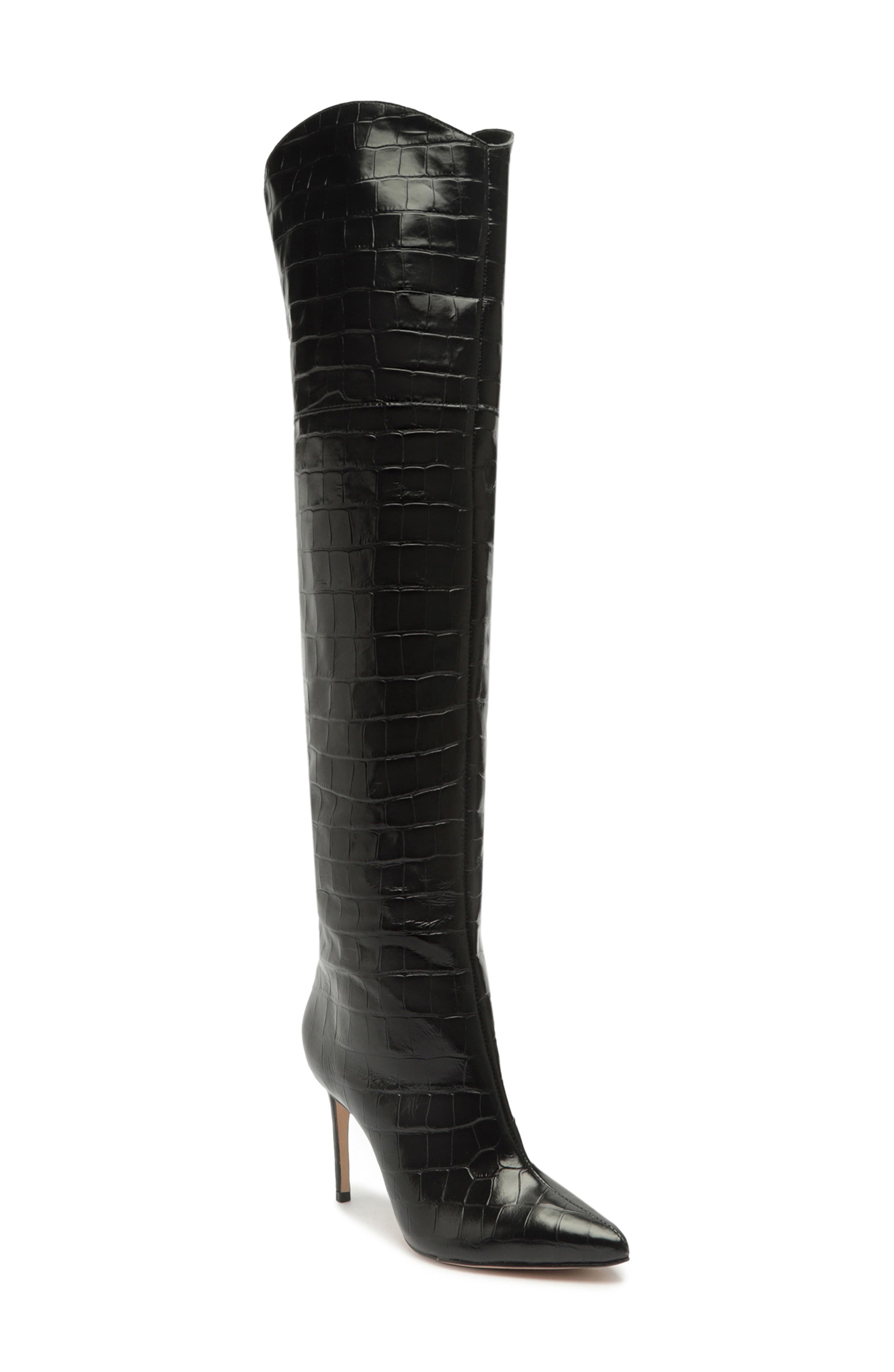 Schutz Maryana Croc Embossed Over the Knee Boot, Main, color, 