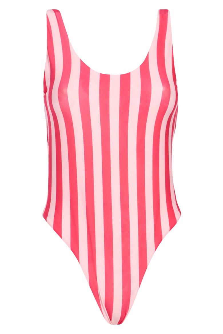 Claire Reversible One-Piece Swimsuit, Alternate, color, RED