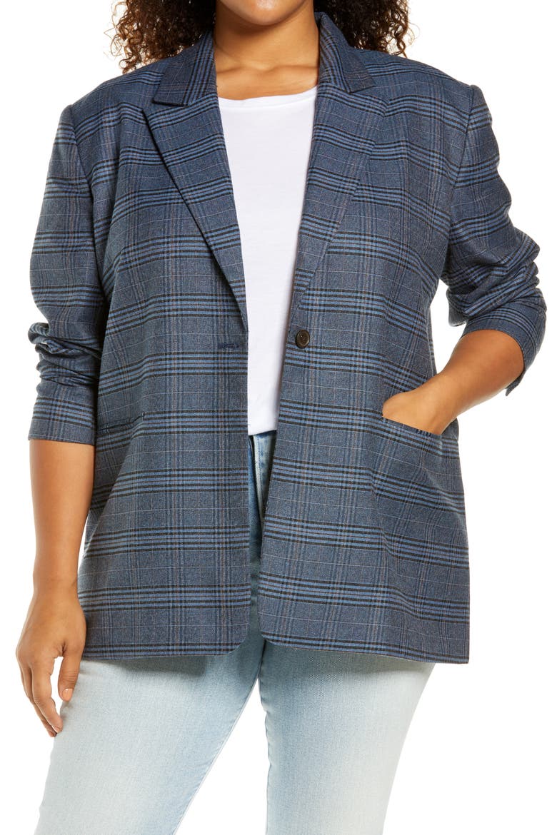 Plaid Blazer, Main, color, NAVY- BLACK HERITAGE PLAID
