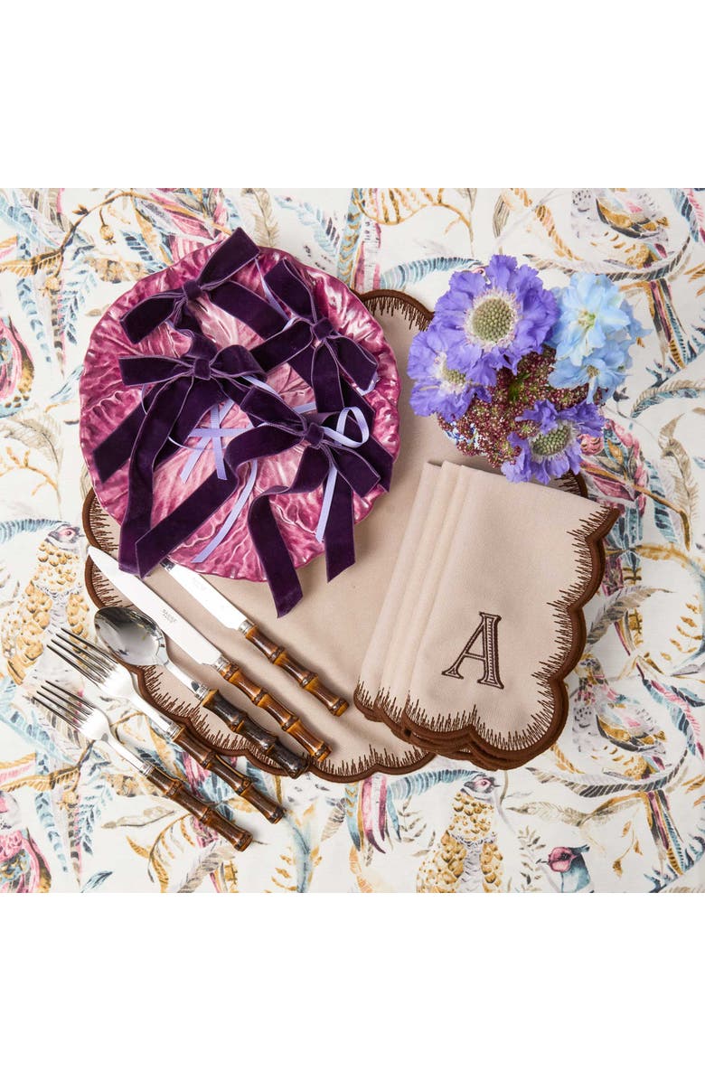 Mrs. Alice Purple Velvet Bows (Set of 4) - 20cm, Alternate, color, Purple