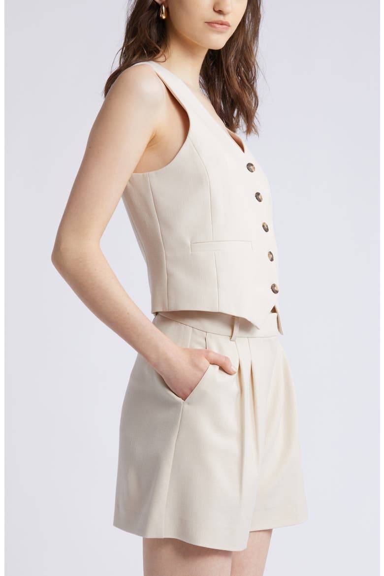 Textured Button-Up Vest, Alternate, color, BEIGE BEACH