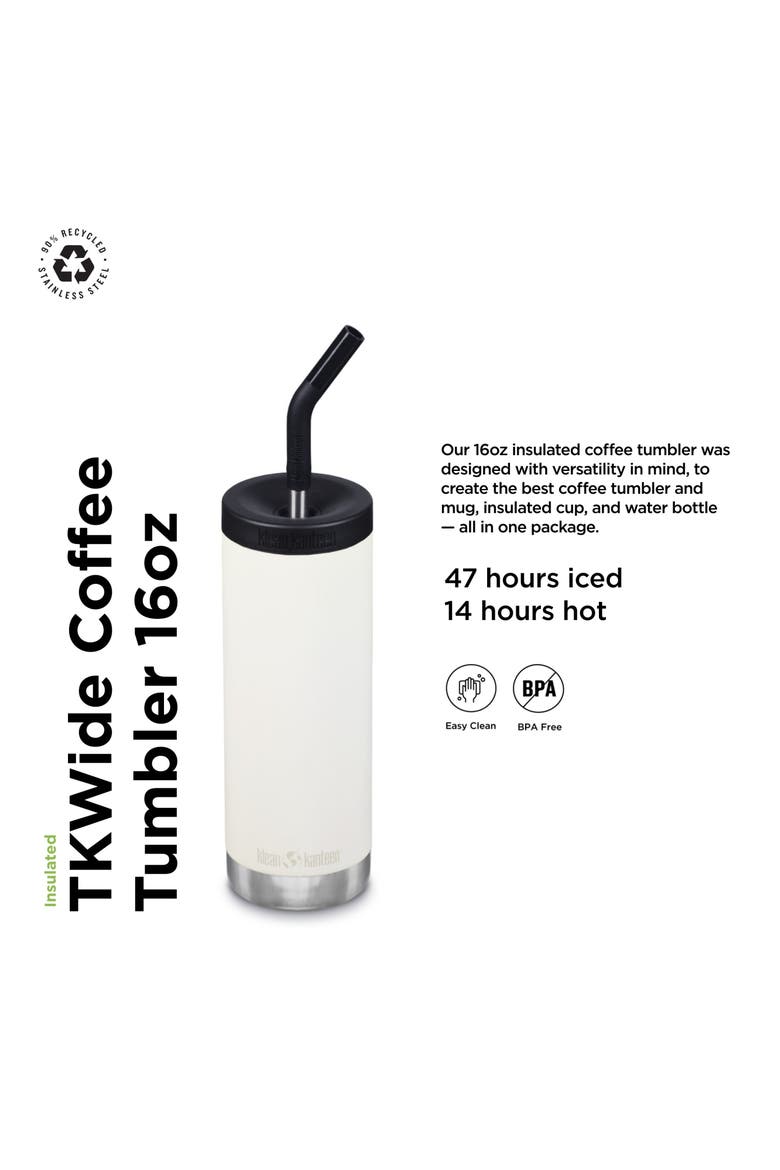 TKWide Insulated Coffee Tumbler with Cafe Cap - Stainless Steel Water Bottle & Thermal Tumbler - 16 oz, Alternate, color, Tofu