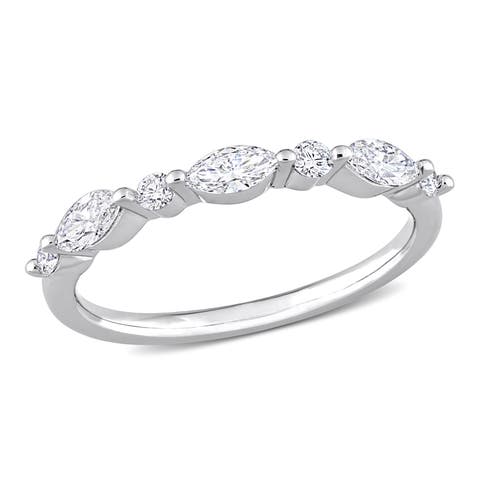 Lab Grown Diamond Marquise Semi Eternity Ring