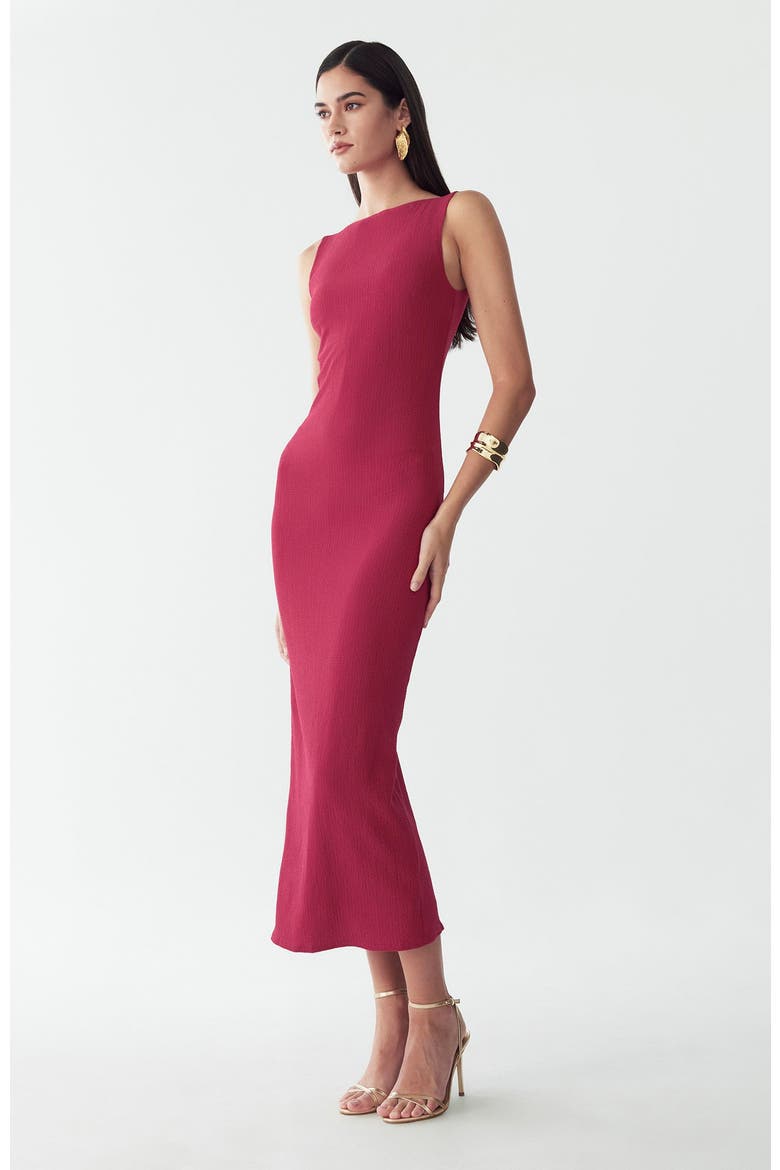 Suny Midi Dress, Alternate, color, Raspberry