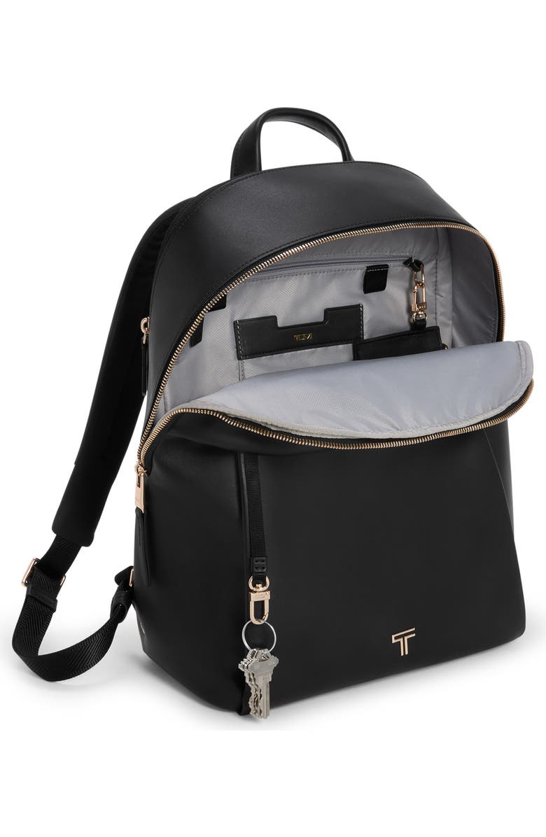 TUMI Holland Leather Backpack, Alternate, color, Black/ Light Gold