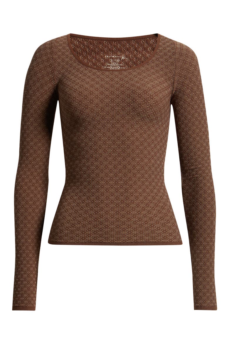 Love Letter Long Sleeve Top, Alternate, color, PINECONE