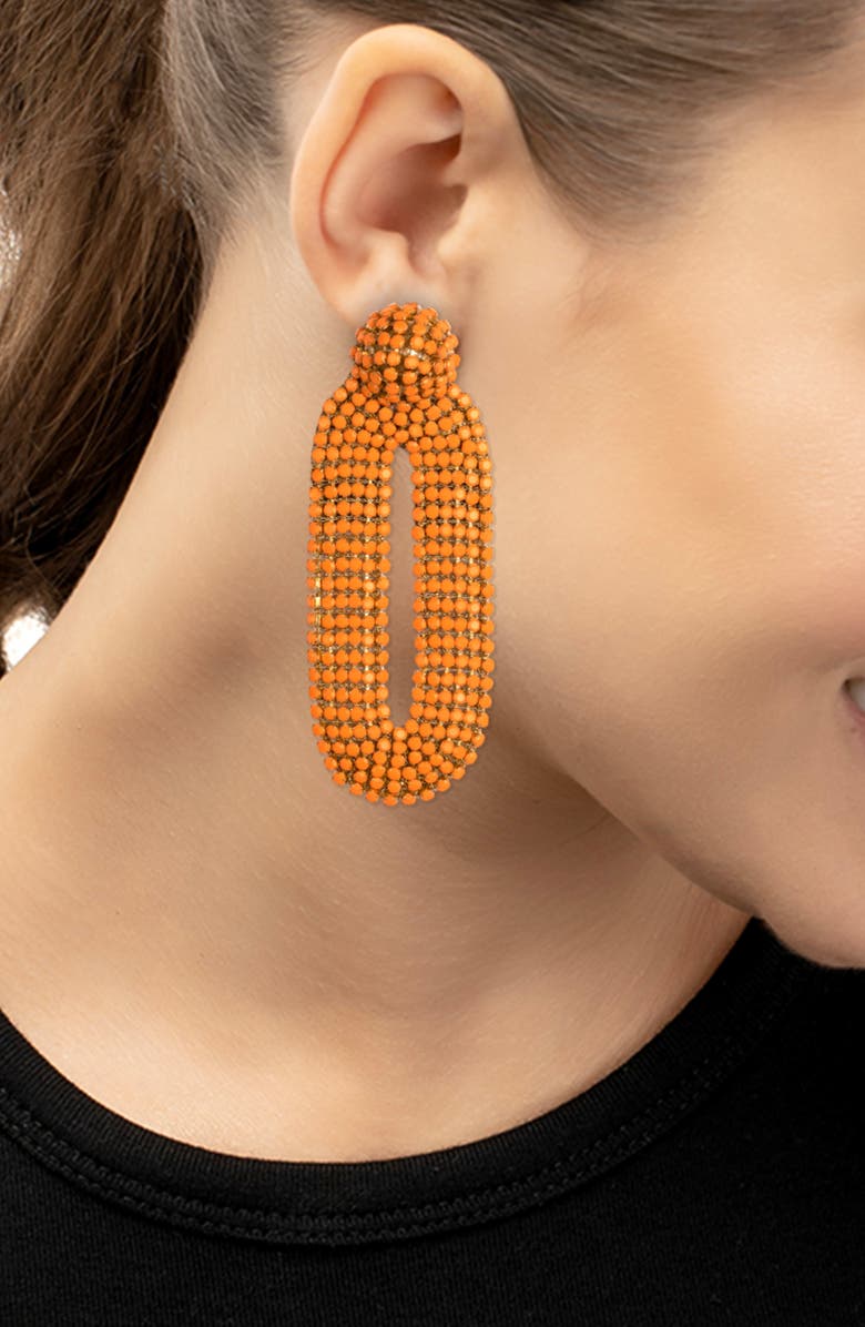 Deepa Gurnani Bianca Earrings, Alternate, color, Orange