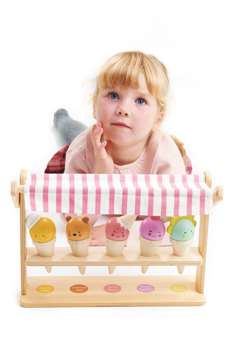 Tender Leaf Toys Scoops & Smiles Ice Cream Cone Stand Set, Alternate, color, Multi