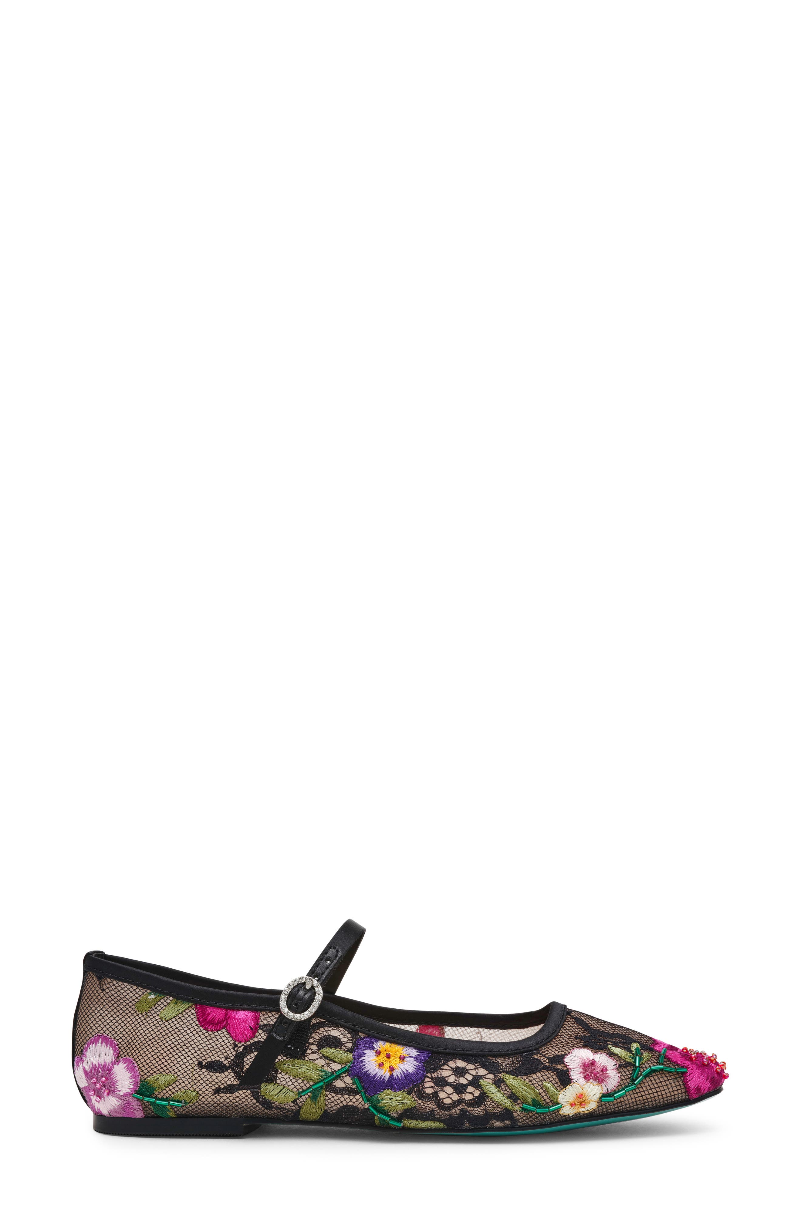 Betsey Johnson Nova Mary Jane Flat, Alternate, color, Black Multi Floral