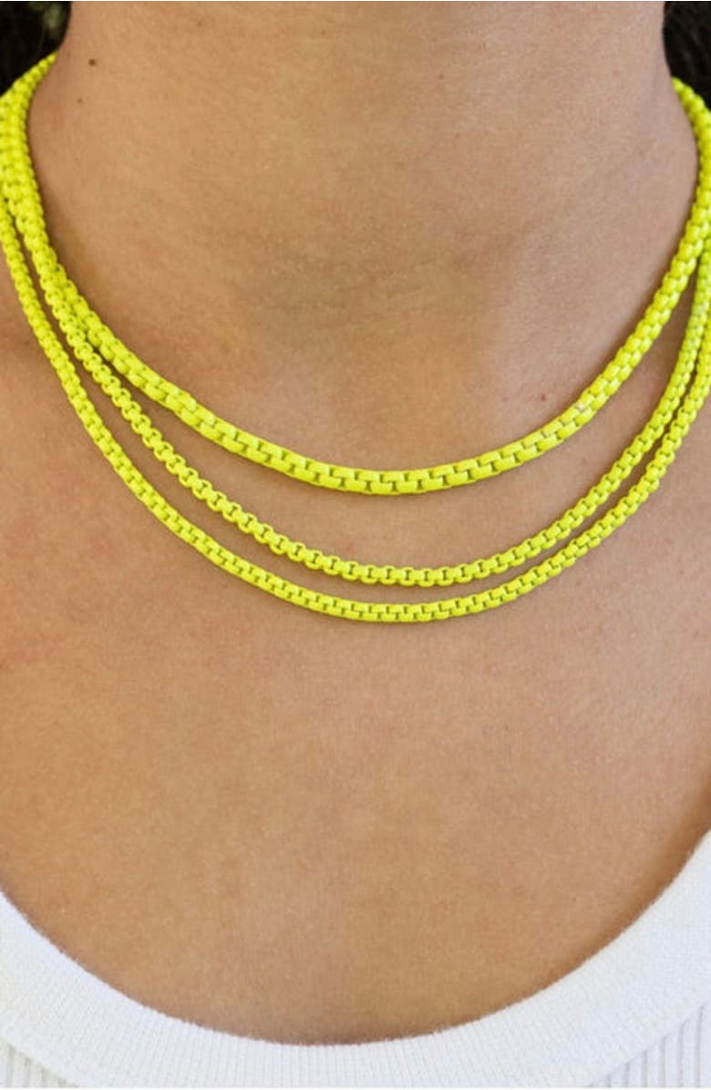 Erin McDermott Jewelry Triple Strand Neon, Alternate, color, Yellow