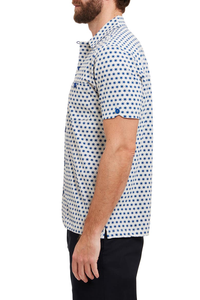 Walsoken Short Sleeve Knit Button-Up Shirt, Alternate, color, CREAM