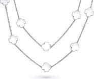 BLING JEWELRY Clover Flower Tin Cup Chain Layered Necklace