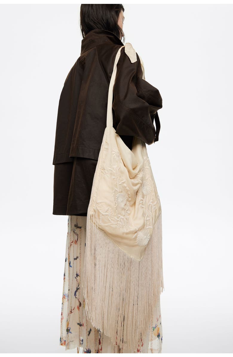 Bimba y Lola Embroidered fringed shoulder bag, Alternate, color,