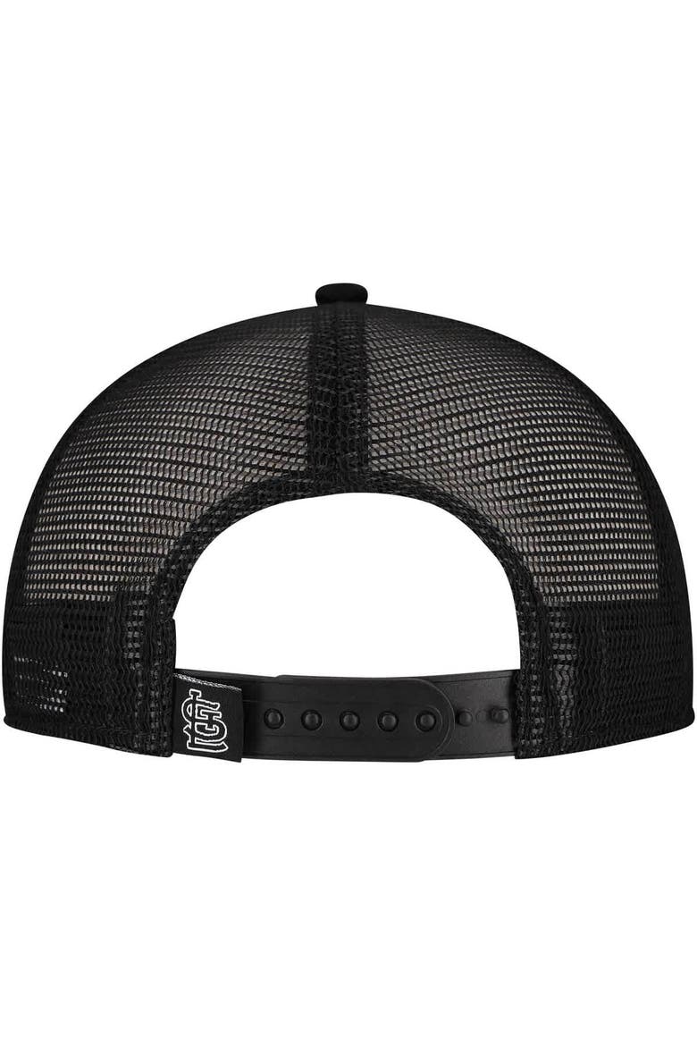 Men's New Era Black St. Louis Cardinals Retro Bold A-Frame Trucker 9FORTY Adjustable Hat, Alternate, color, Black