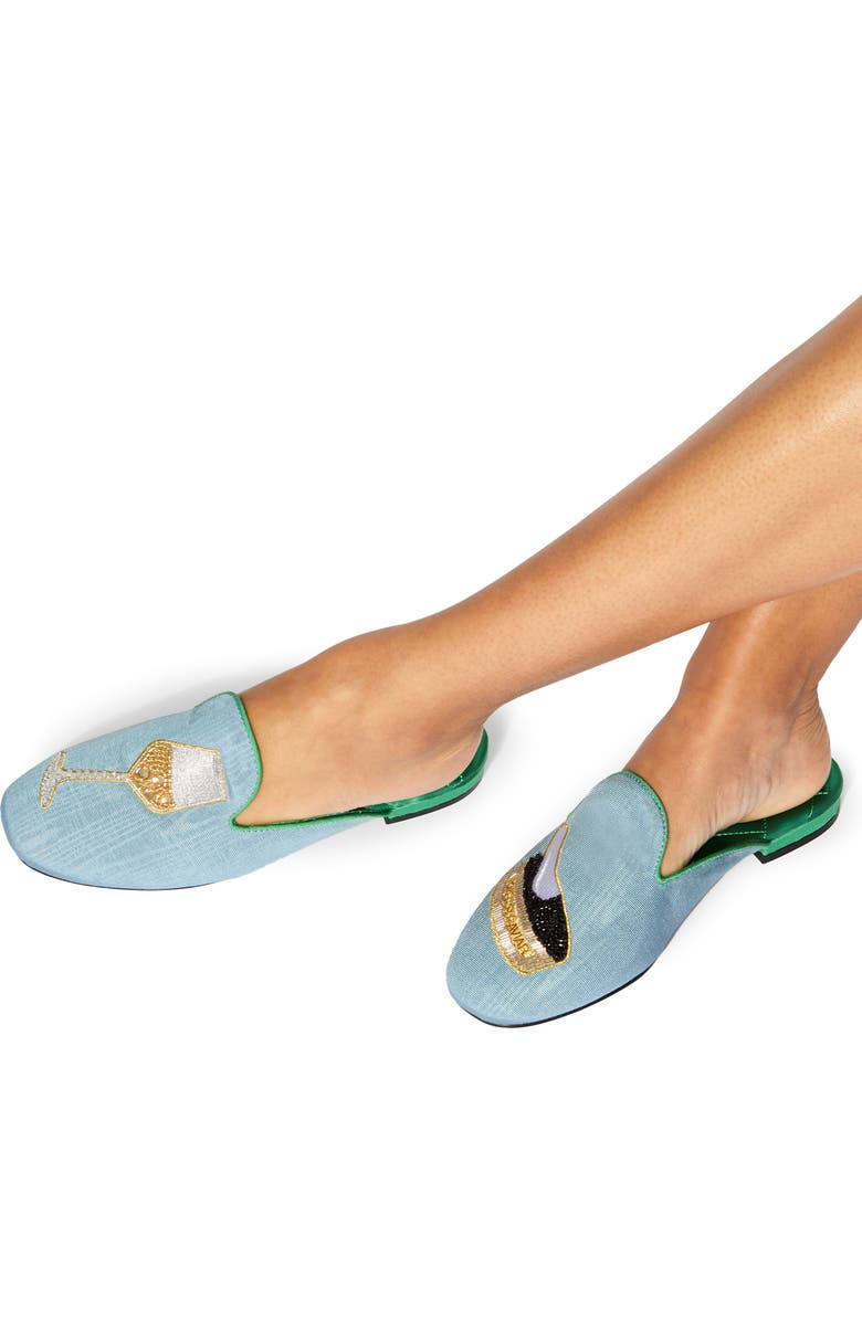 Kurt Geiger London Beaded Slipper, Alternate, color, Light/ Pastel Blue