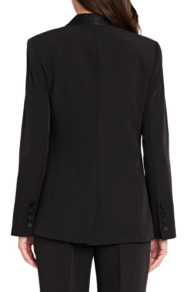 Tahari ASL Crepe Tuxedo Jacket, Alternate, color, Black