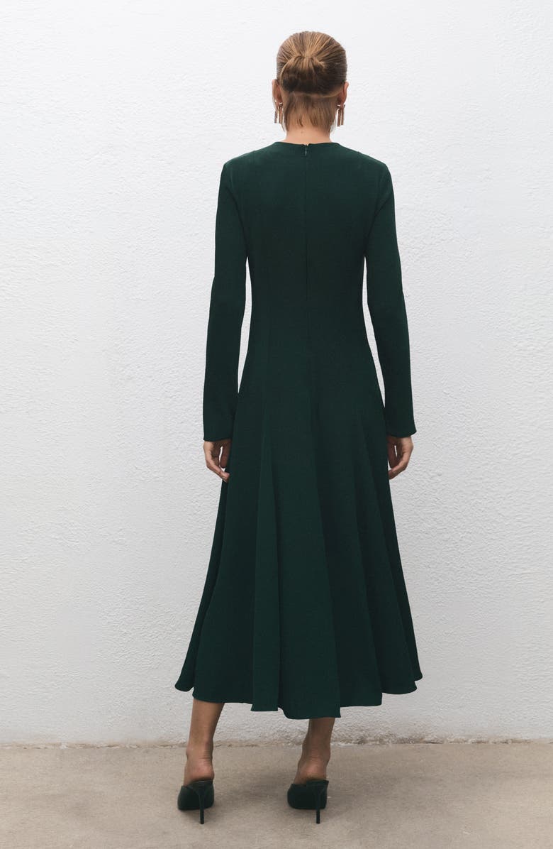 MANGO Seamed Long Sleeve Fit & Flare Dress, Alternate, color, 