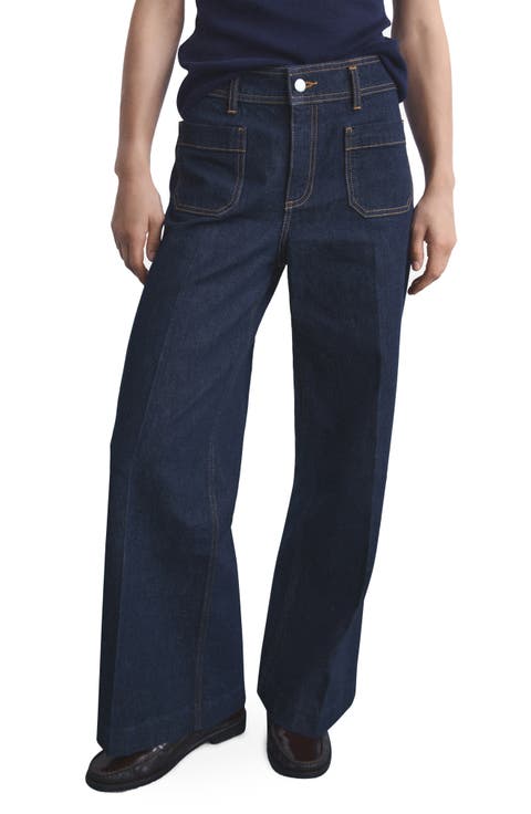 Jessie Patch Pocket Wide Leg Jeans (Regular & Plus)