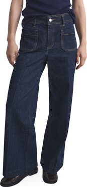 MANGO Jessie Patch Pocket Wide Leg Jeans