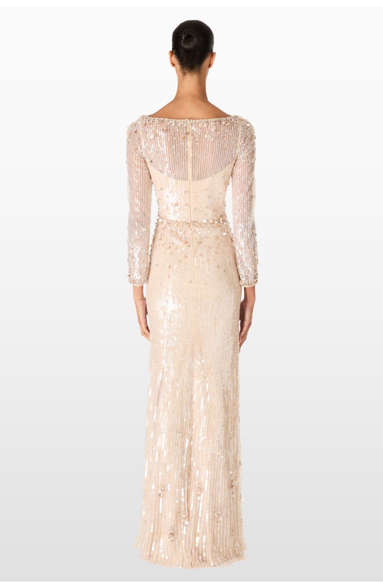 Jenny Packham Kestra Sequin-Embellished Maxi Dress, Alternate, color, Almond