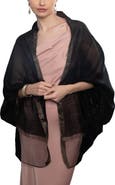 SAACHI Shimmer Border Metallic Trim Scarf