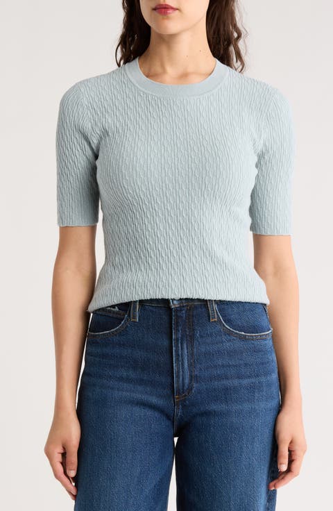 Tam Short Sleeve Cable Knit Sweater