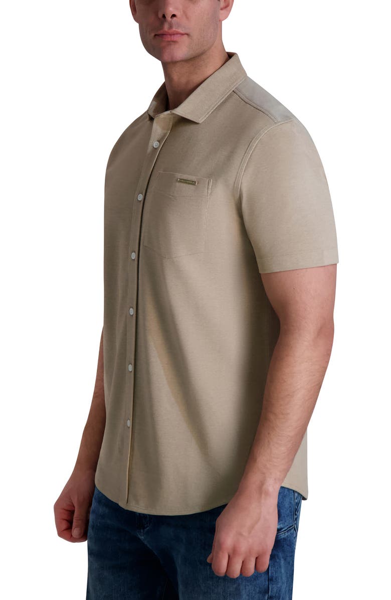 KARL LAGERFELD PARIS Oxford Knit Short Sleeve Shirt, Alternate, color, 