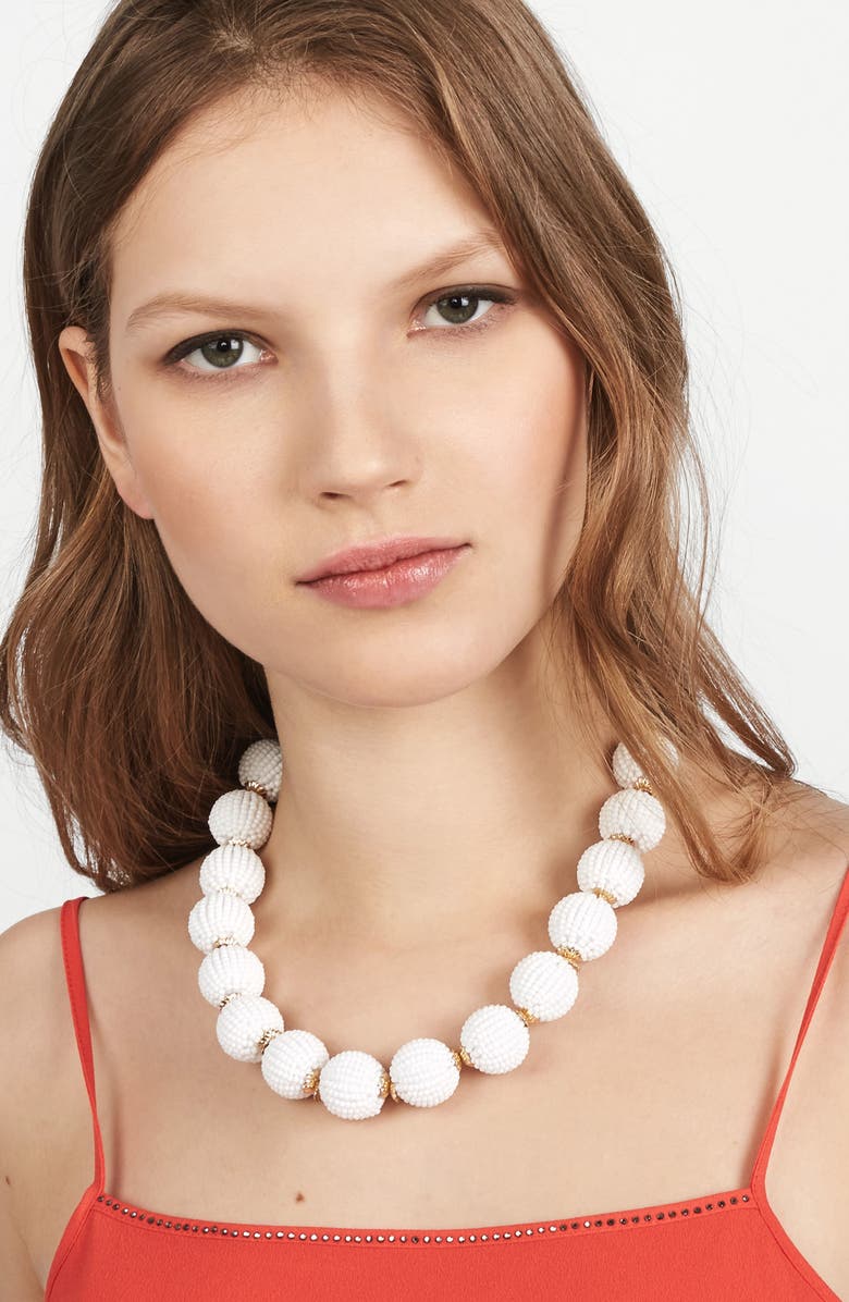 BaubleBar Beaded Ball Statement Necklace, Alternate, color, 
