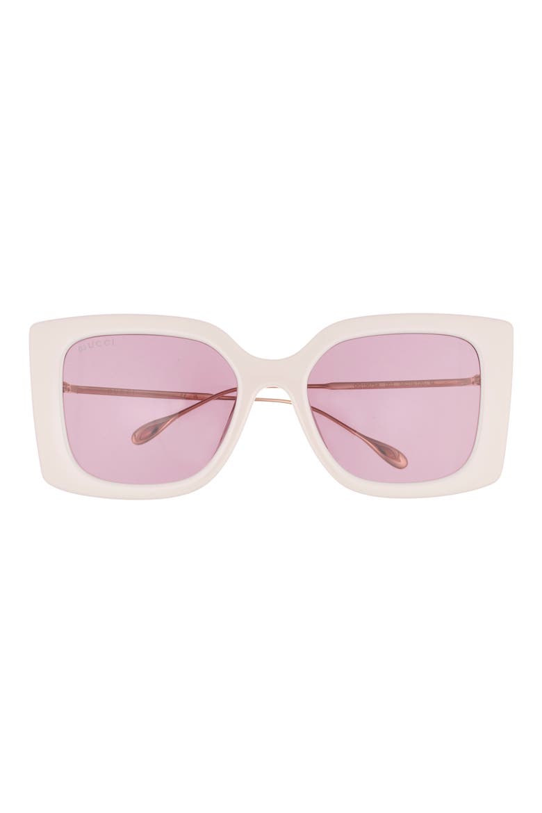 54mm Polarized Square Sunglasses, Main, color, IVORY GOLD VIOLET