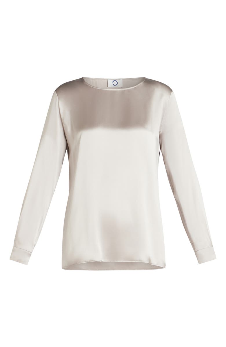 Marina Rinaldi Ottelia Silk Satin Top, Alternate, color,