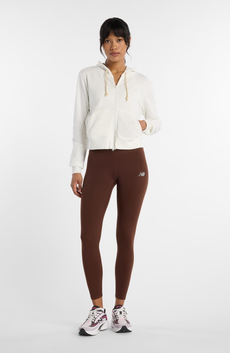 New Balance Coastal Fleece Full Zip Hoodie, Alternate, color, White