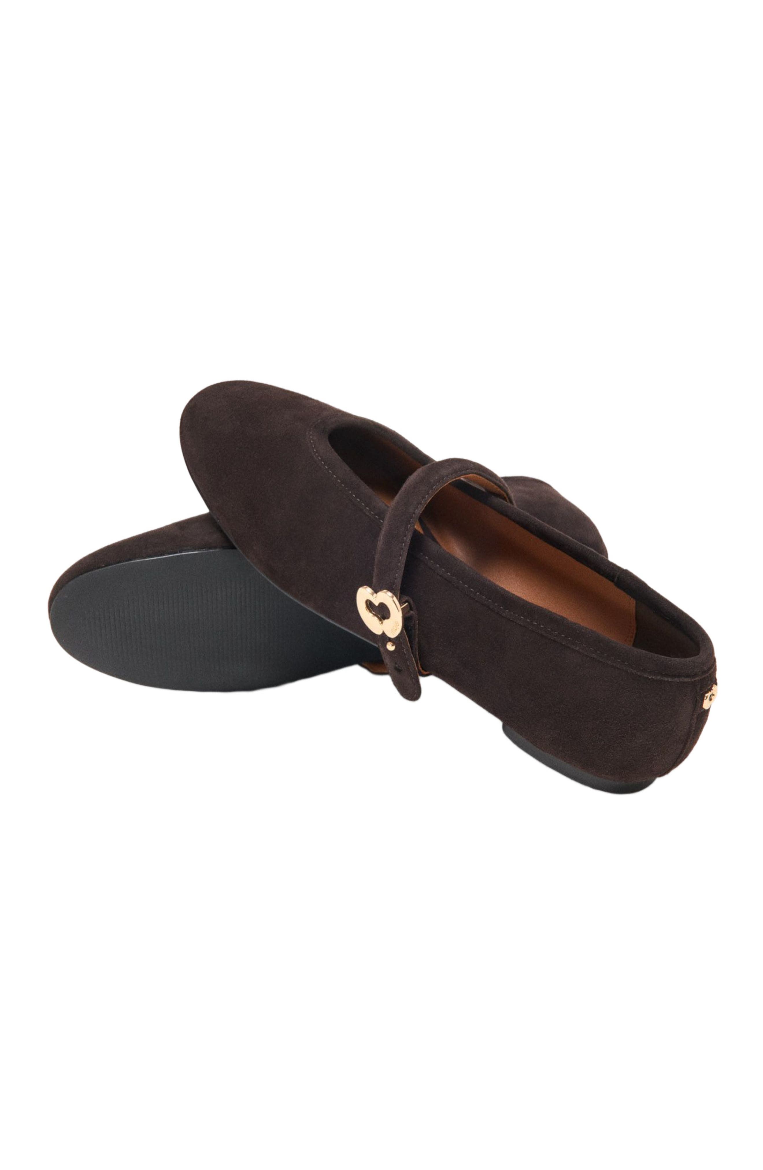 Suede ballet flats, Alternate, color, Brown