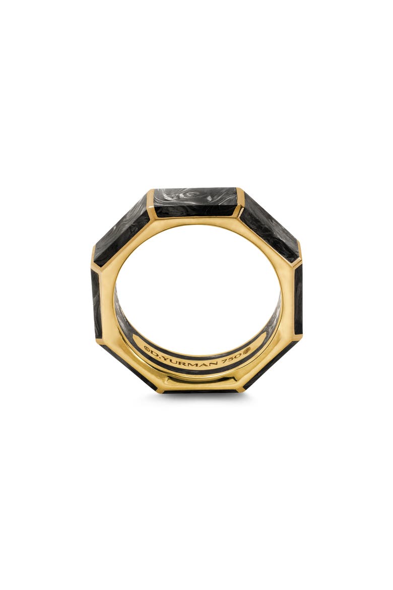 Faceted Forged Carbon Band Ring, Alternate, color, YELLOW GOLD