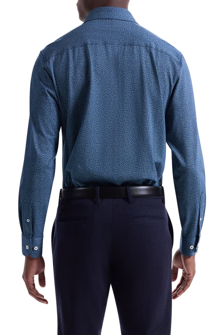 James OoohCotton® Leaf Print Twill Button-Up Shirt, Alternate, color, NAVY
