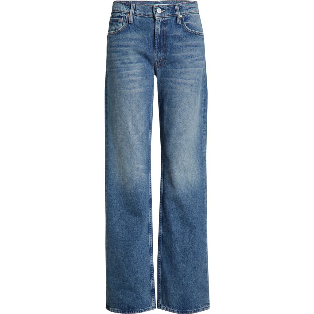 Mother Jeans The Rerun Zip Sneak With Belt Loops And Logo Embroidery On The Back In Blue Denim For Women