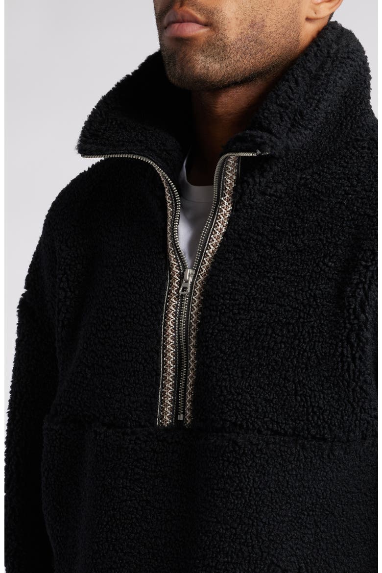 UGGbraid Half Zip Fleece Pullover, Alternate, color, BLK
