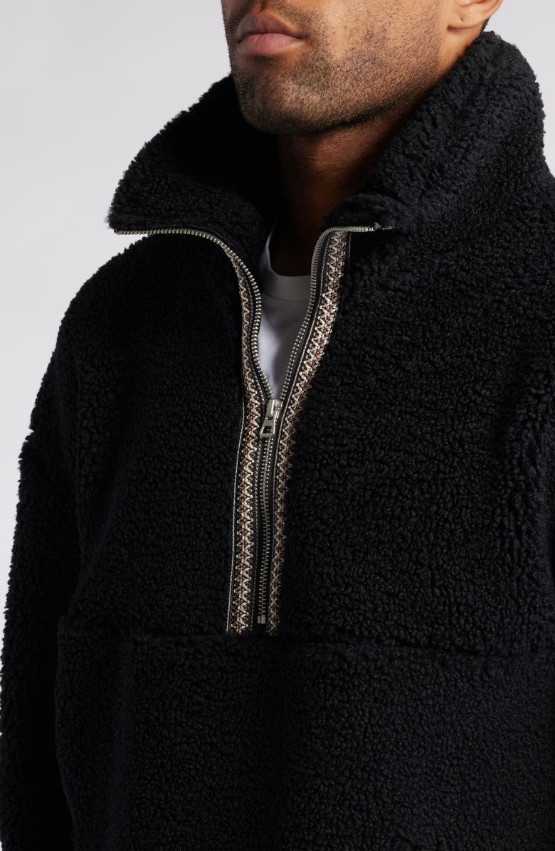 UGG<sup>®</sup> UGGbraid Half Zip Fleece Pullover, Alternate, color, Black