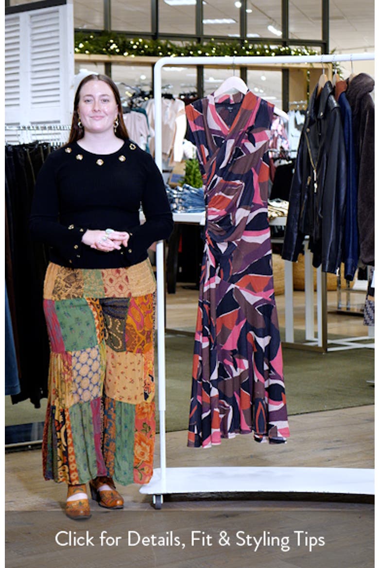 Vanya Abstract Print Faux Wrap Midi Dress video