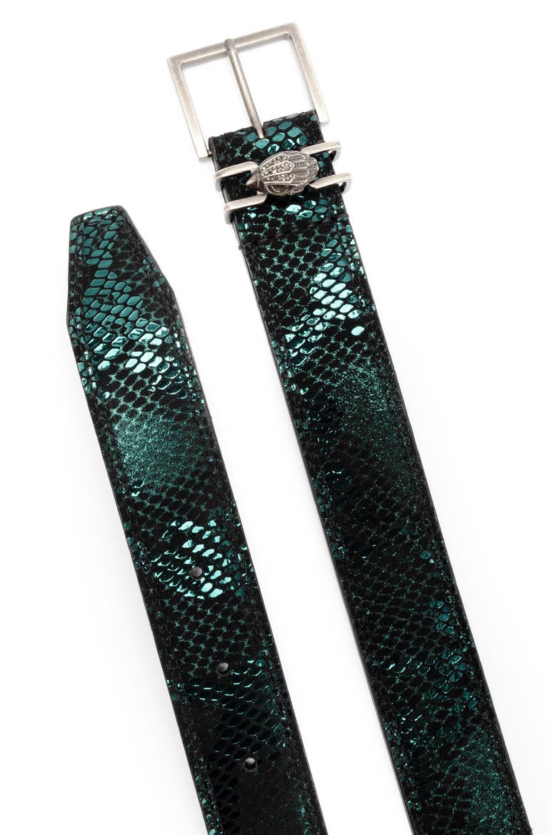 Shoreditch Snakeskin Embossed Leather Belt, Alternate, color, GREEN MULTI
